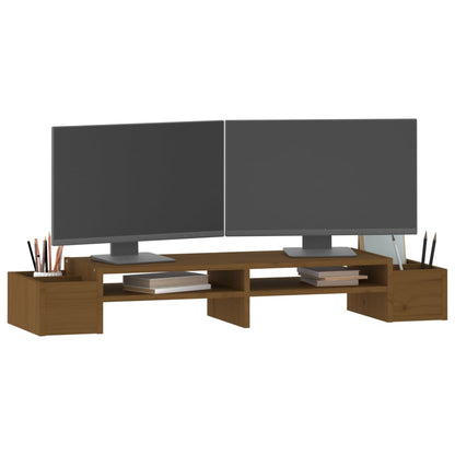 Supporto per Monitor ambra 100x27,5x15cm Legno Massello di Pino