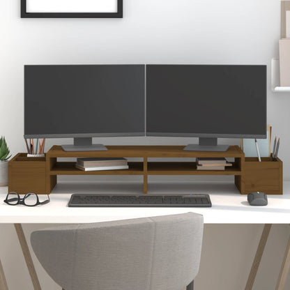Supporto per Monitor ambra 100x27,5x15cm Legno Massello di Pino