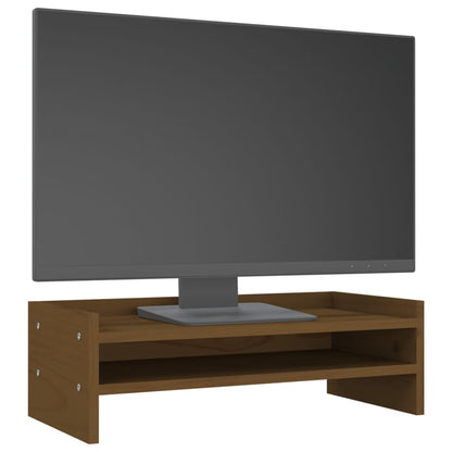 Supporto per Monitor ambra 50x24x16 cm Legno Massello di Pino