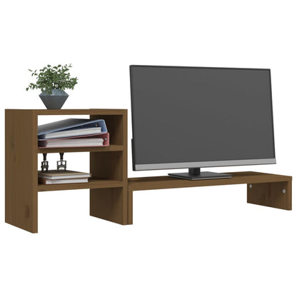 Supporto per Monitor ambra 81x20x30 cm Legno Massello di Pino