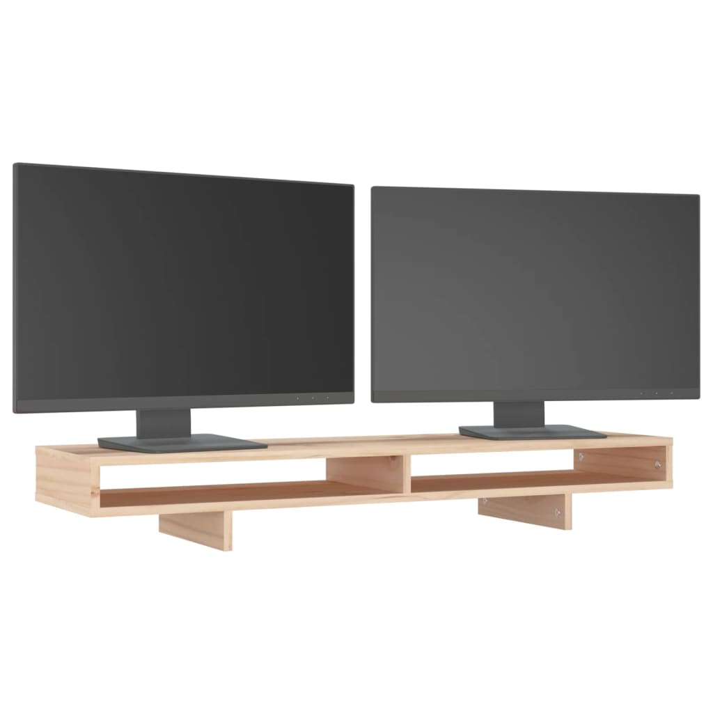 Supporto per Monitor 100x27x14 cm in Legno Massello di Pino
