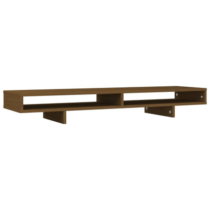 Supporto per Monitor ambra 100x27x14 cm Legno Massello di Pino