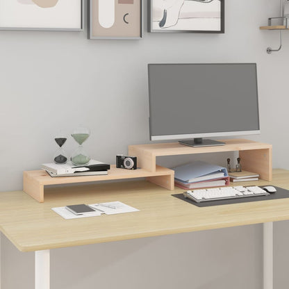 Supporto per Monitor (52-101)x22x14 cm Legno Massello di Pino