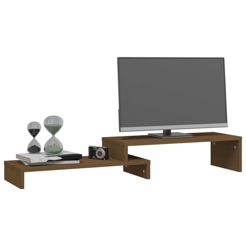 Supporto Monitor ambra (52-101)x22x14 cm Legno Massello di Pino