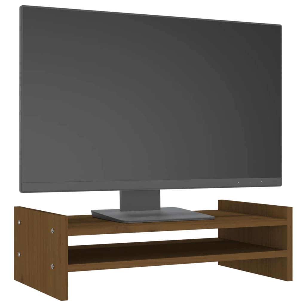 Supporto per Monitor ambra 50x27x15 cm Legno Massello di Pino