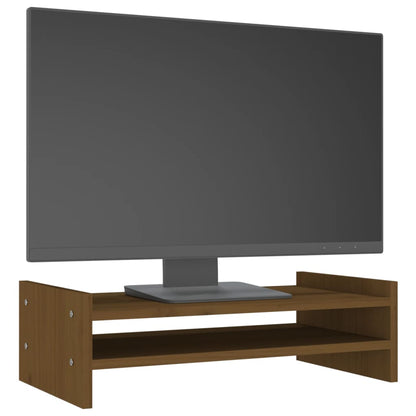Supporto per Monitor ambra 50x27x15 cm Legno Massello di Pino