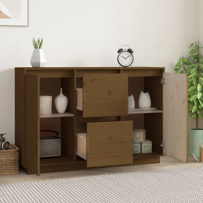 Credenza Marrone ambra 111x34x75 cm in Legno Massello di Pino