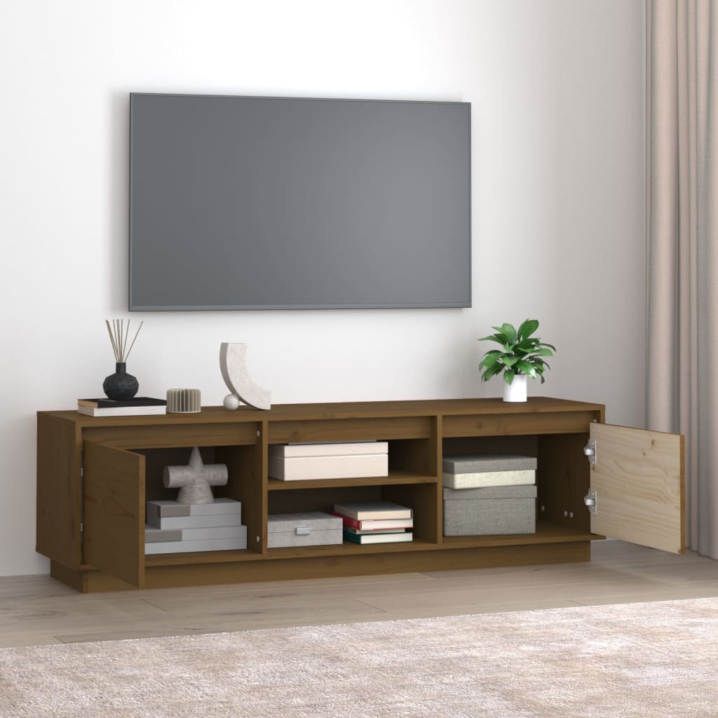 Mobile Porta TV ambra 140x35x40 cm in Legno Massello di Pino