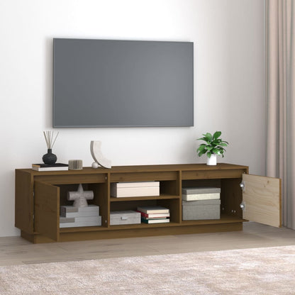 Mobile Porta TV ambra 140x35x40 cm in Legno Massello di Pino