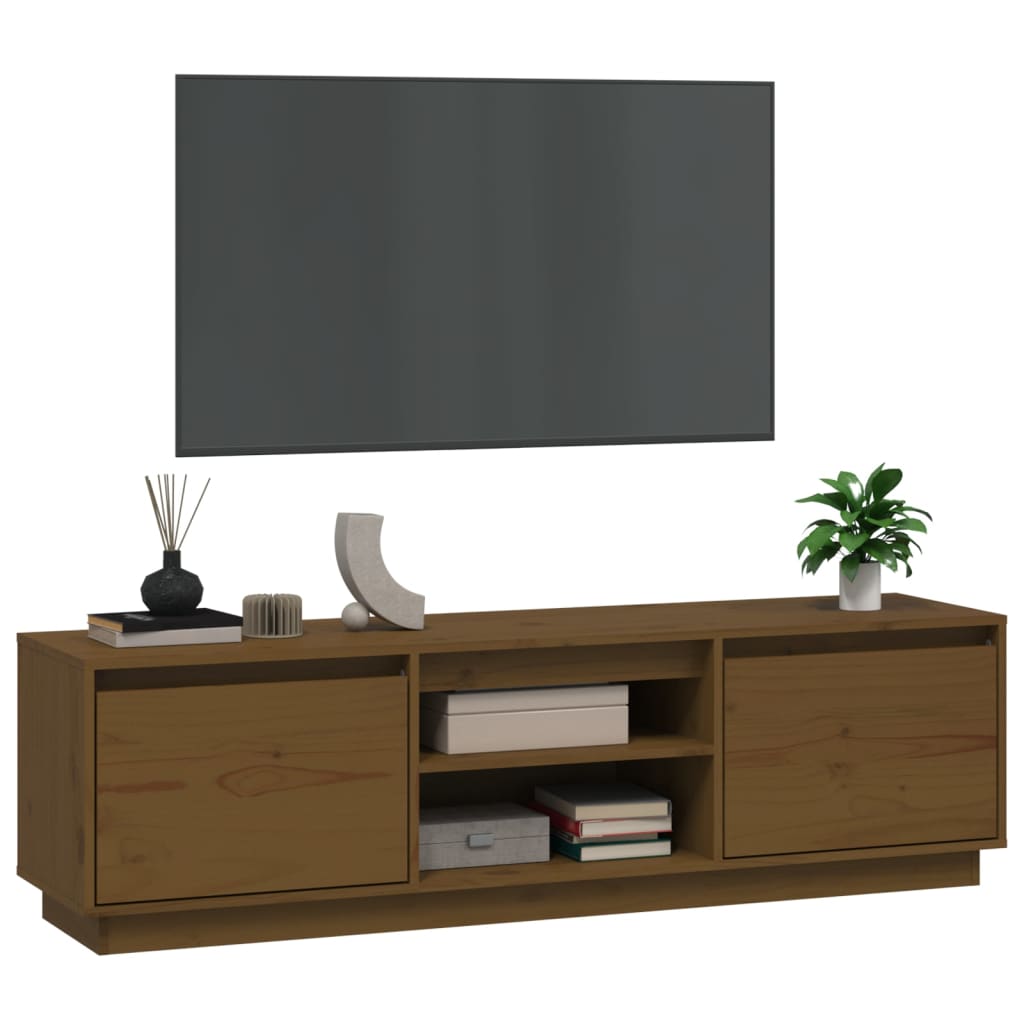Mobile Porta TV ambra 140x35x40 cm in Legno Massello di Pino