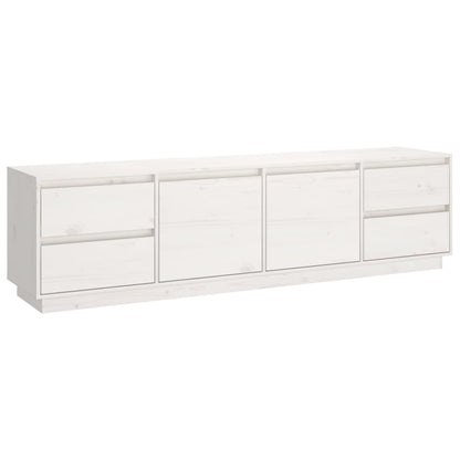 Mobile Porta TV Bianco 176x37x47,5 cm in Legno Massello di Pino