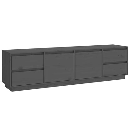 Mobile Porta TV Grigio 176x37x47,5 cm in Legno Massello di Pino