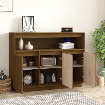 Credenza Marrone ambra 104,5x34x80 cm in Legno Massello di Pino