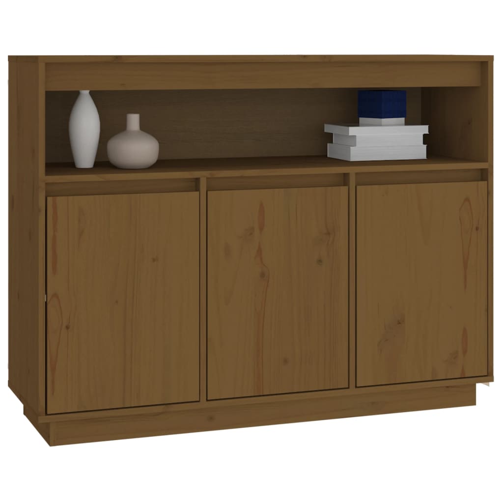 Credenza Marrone ambra 104,5x34x80 cm in Legno Massello di Pino