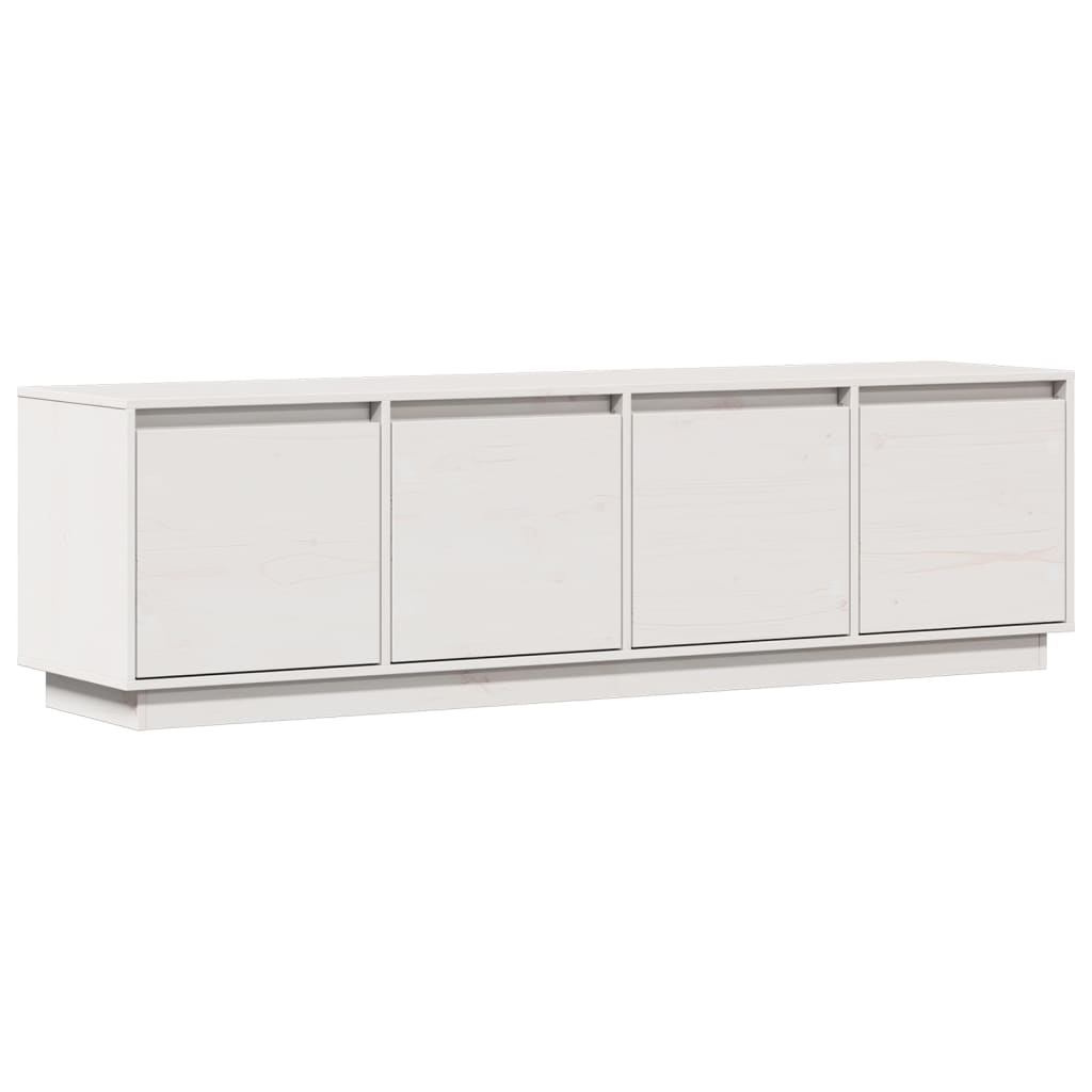 Mobile Porta TV Bianco 156x37x45 cm in Legno Massello di Pino