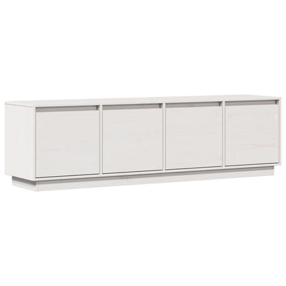 Mobile Porta TV Bianco 156x37x45 cm in Legno Massello di Pino