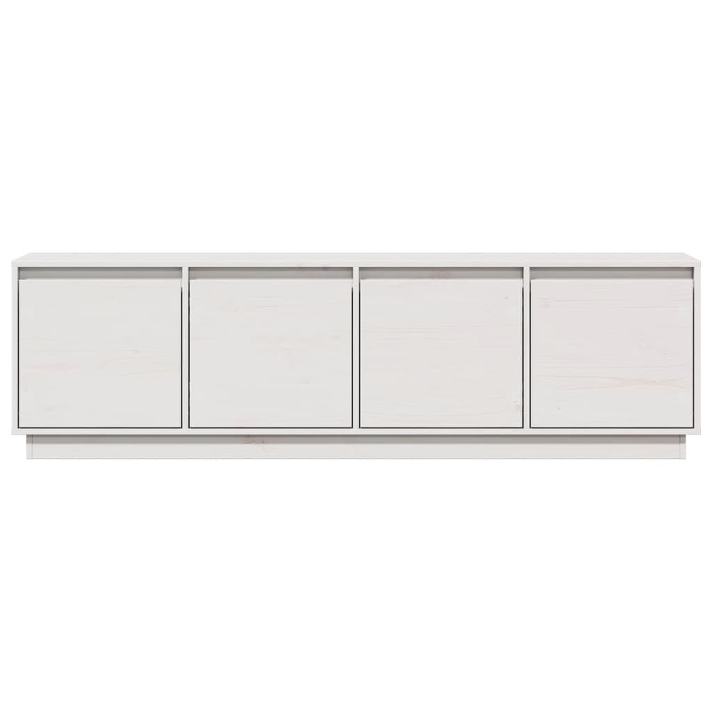 Mobile Porta TV Bianco 156x37x45 cm in Legno Massello di Pino