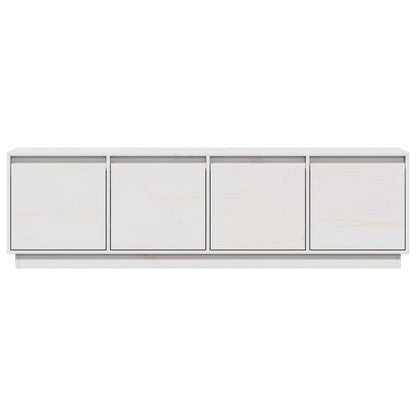 Mobile Porta TV Bianco 156x37x45 cm in Legno Massello di Pino