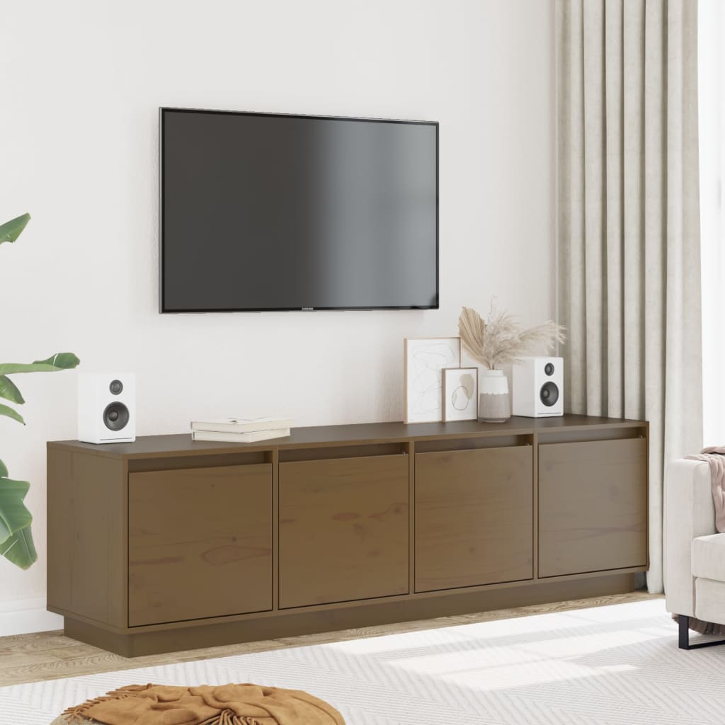 Mobile Porta TV ambra 156x37x45 cm in Legno Massello di Pino