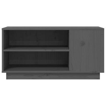 Mobile Porta TV Grigio 80x35x40,5 cm in Legno Massello di Pino