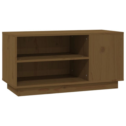 Mobile Porta TV ambra 80x35x40,5 cm in Legno Massello di Pino