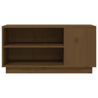 Mobile Porta TV ambra 80x35x40,5 cm in Legno Massello di Pino