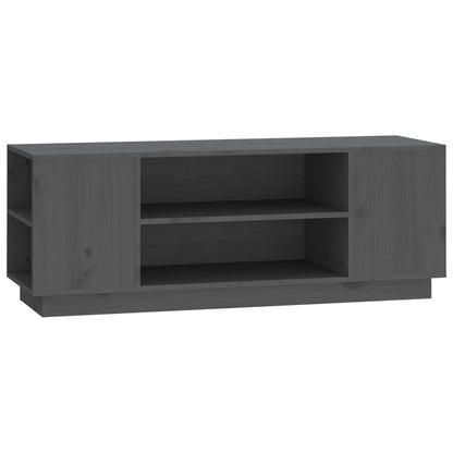 Mobile Porta TV Grigio 110x35x40,5 cm in Legno Massello di Pino