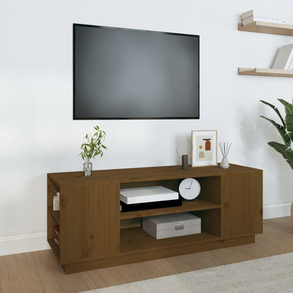 Mobile Porta TV ambra 110x35x40,5 cm in Legno Massello di Pino