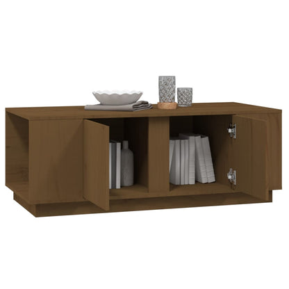 Tavolino da Salotto ambra 110x50x40 cm Legno Massello di Pino