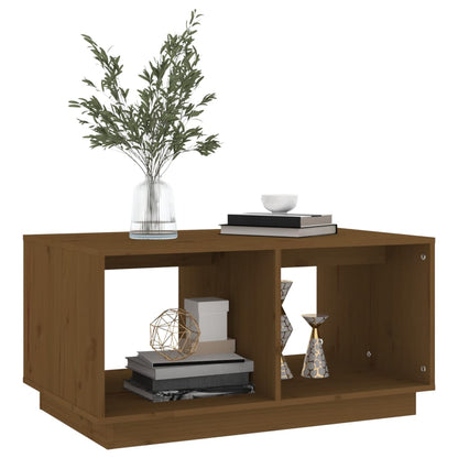 Tavolino da Salotto ambra 80x50x40 cm Legno Massello di Pino
