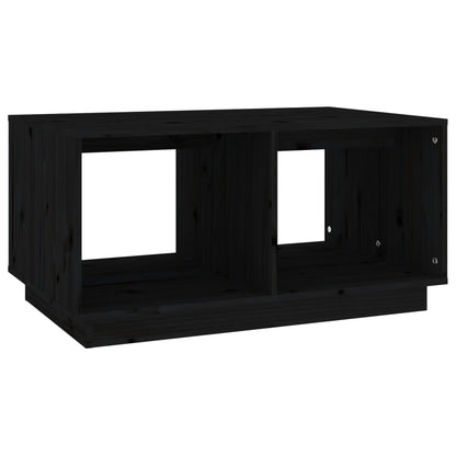 Tavolino da Salotto Nero 80x50x40 cm Legno Massello di Pino