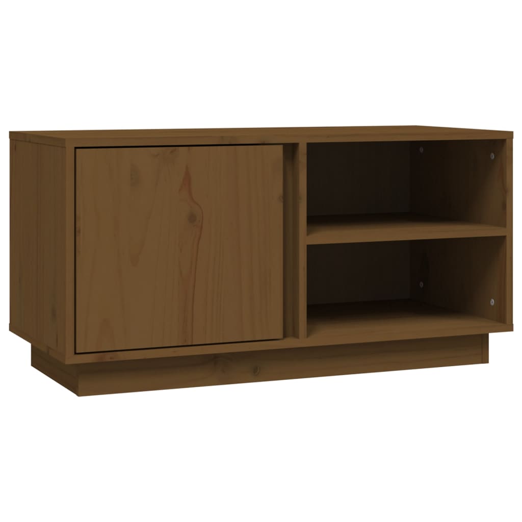 Mobile Porta TV ambra 80x35x40,5 cm in Legno Massello di Pino