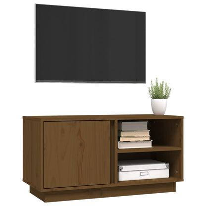 Mobile Porta TV ambra 80x35x40,5 cm in Legno Massello di Pino