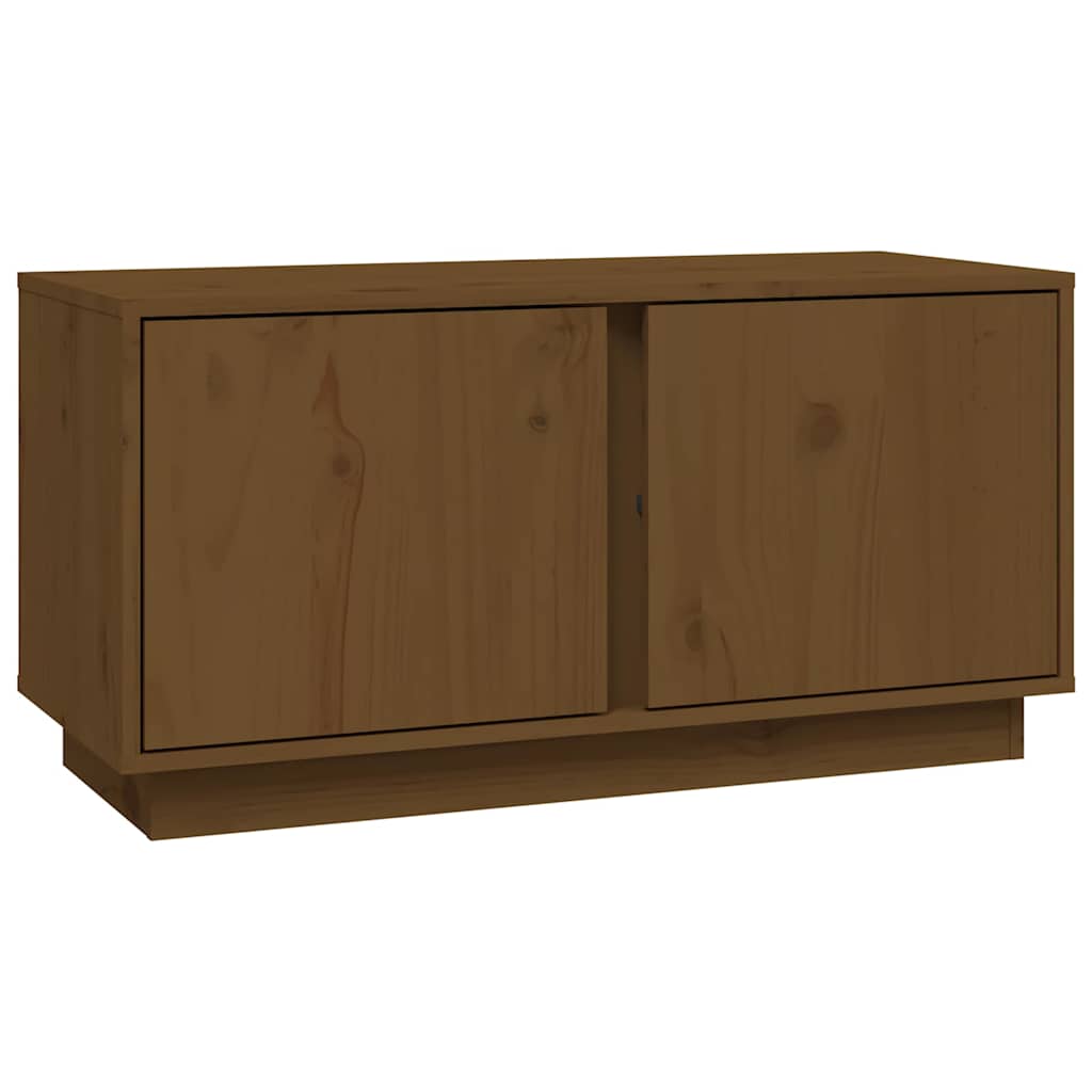 Mobile Porta TV ambra 80x35x40,5 cm in Legno Massello di Pino