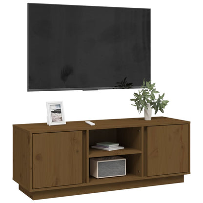 Mobile Porta TV ambra 110x35x40,5 cm in Legno Massello di Pino
