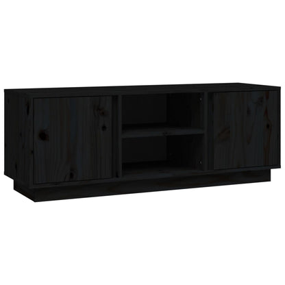 Mobile Porta TV Nera 110x35x40,5 cm in Legno Massello di Pino