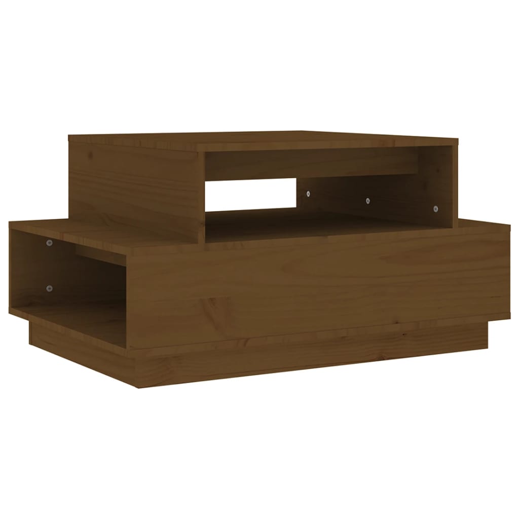 Tavolino da Salotto ambra 80x55x40,5 cm Legno Massello di Pino