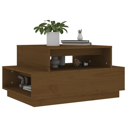 Tavolino da Salotto ambra 80x55x40,5 cm Legno Massello di Pino