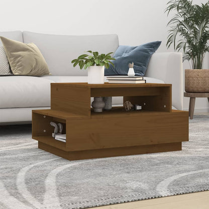 Tavolino da Salotto ambra 80x55x40,5 cm Legno Massello di Pino