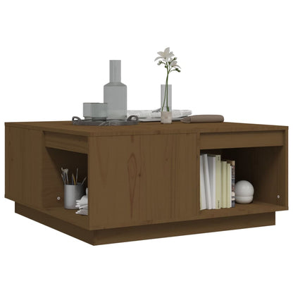 Tavolino da Salotto ambra 80x81x36,5 cm Legno Massello di Pino