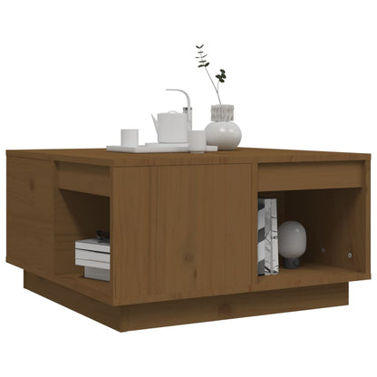 Tavolino da Salotto ambra 60x61x32,5 cm Legno Massello di Pino