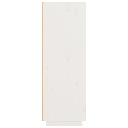 Credenza Bianca 89x40x116,5 cm in Legno Massello di Pino
