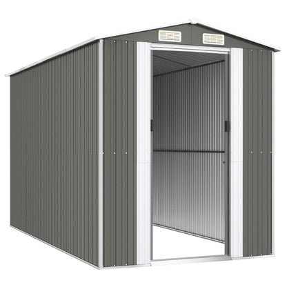Capanno da Giardino Grigio Chiaro 192x357x223cm Acciaio Zincato