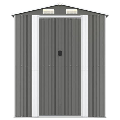 Capanno da Giardino Grigio Chiaro 192x440x223cm Acciaio Zincato