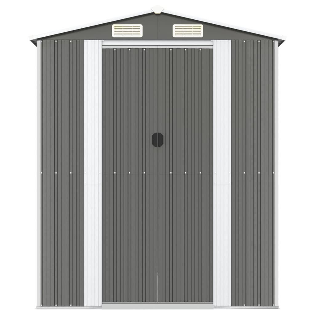 Capanno da Giardino Grigio Chiaro 192x689x223cm Acciaio Zincato