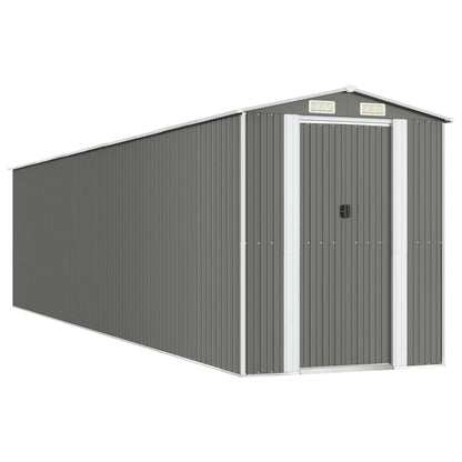 Capanno da Giardino Grigio Chiaro 192x855x223cm Acciaio Zincato
