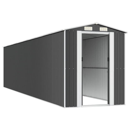Capanno da Giardino Antracite 192x855x223 cm in Acciaio Zincato