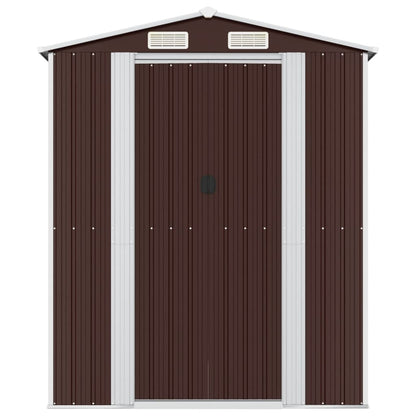 Capanno da Giardino Marrone Scuro 192x191x223cm Acciaio Zincato