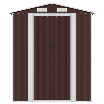 Capanno da Giardino Marrone Scuro 192x523x223cm Acciaio Zincato