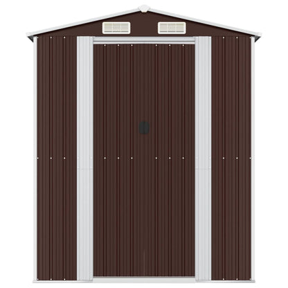 Capanno da Giardino Marrone Scuro 192x689x223cm Acciaio Zincato